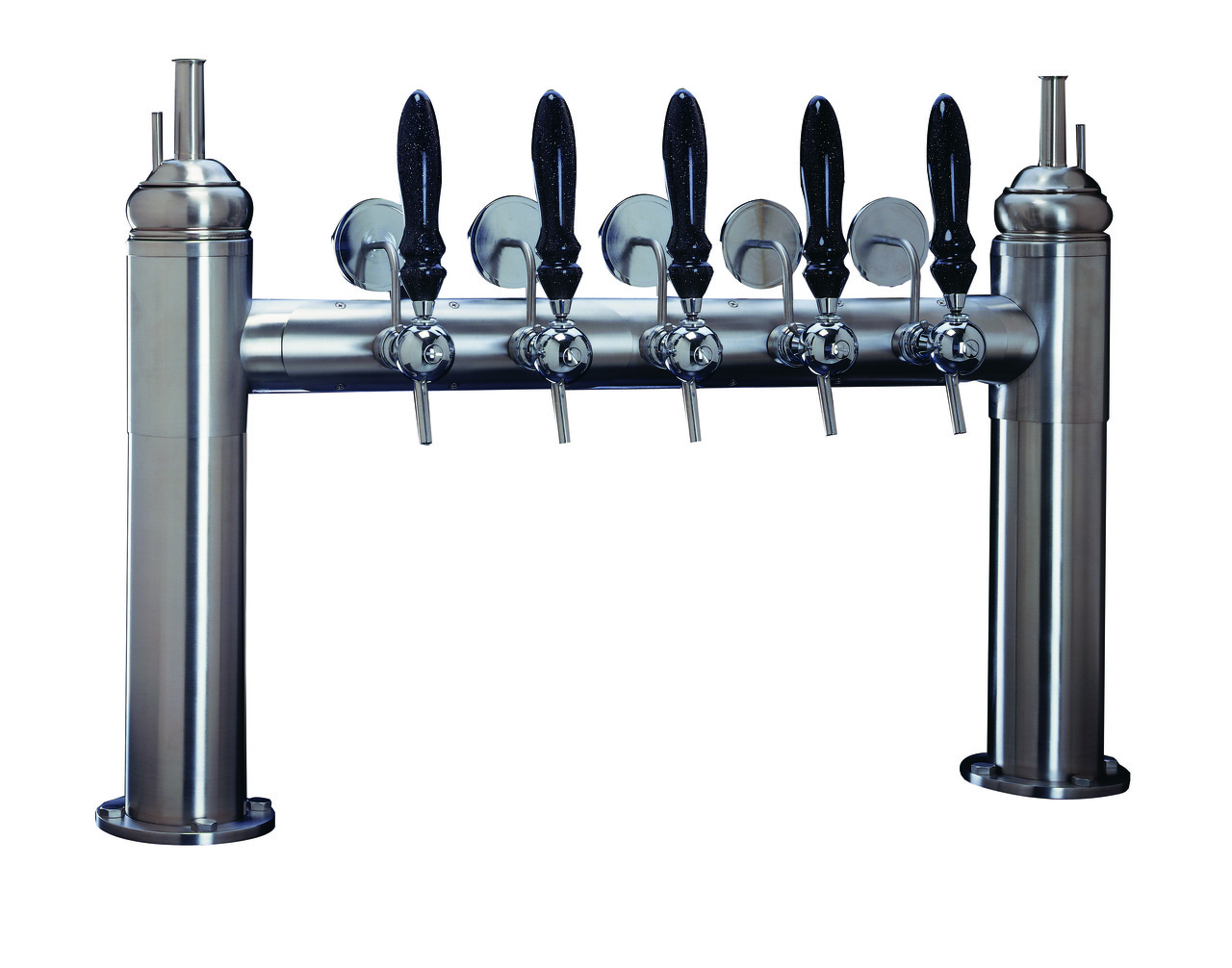Пивна колона для розливу пива DRESDA на 6 сортів, з кранами та медальйонами, хромована, Bevco, Італія