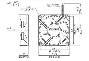 Вентилятор холодильної камери Whirlpool 3110KL-05W-B50 481202858347, фото 4