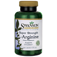L-Аргінін, Super Strength L-Arginine, Swanson, 850 мг, 90 капсул