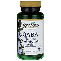 Гамма-аміномасляна кислота, GABA, Swanson, 500 мг, 100 капсул