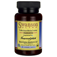 Гамма-аміномасляна кислота, PharmaGABA, Swanson, 100 мг, 60 Chwbls