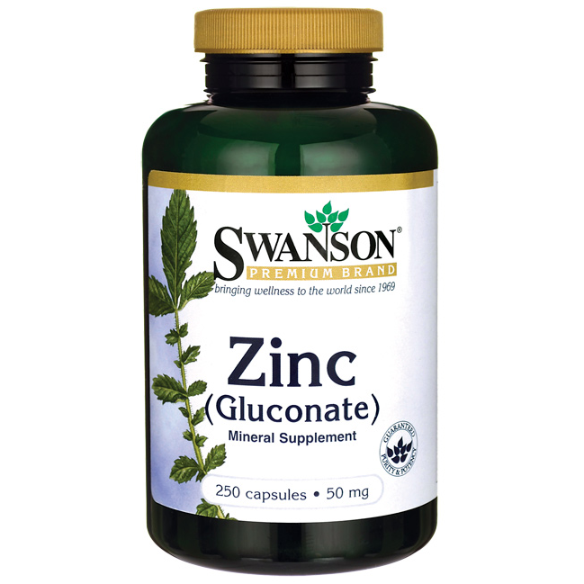 Купить Цинк Глюконат, Zinc (Gluconate), Swanson, 50 мг, 250 капсул в
