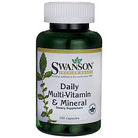 Мультивитамины и Минералы, Daily Multivitamin & Mineral, Swanson, 100 капсул