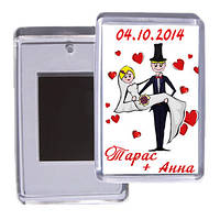 Свадебный сувенирный магнит на холодильник "Большая любовь"
