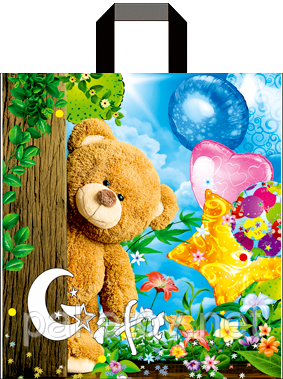 Пакет петля "Ведмедик" (38х43+3)80 мкм 25 шт./паковання