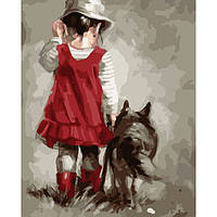 KH 2313 "Кращий друг" Розпис по номерам на полотні 40х50см