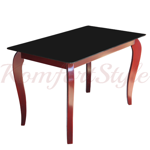 Стол стеклянный обеденный на деревянных ножках Император Редвуд Блэк ...