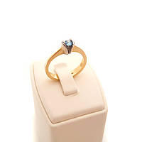 Золотое кольцо с бриллиантами и топазом, 18 размер