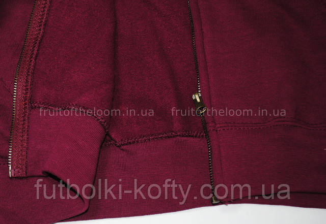 Бордовая мужская классическая толстовка с капюшоном на замке