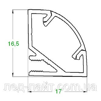 Профиль светодиодный угловой №6 + линза - фото 2 - id-p41077652