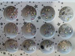 Набір стразиків "Капельки" для нігтів у контейнері, фото 3