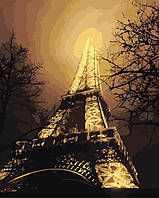 Живопис за номерами Нічний вид на Ейфелеву вежу (KHO2190) Ідейка 40 х 50 см (без коробки)