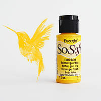 Софт Яскравий Жовтий акрилова фарба для тканини SoSoft DecoArt fabric paint Bright Yellow DSS92