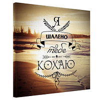 Картина на полотні Я шалено тебе кохаю 50x50 см (H5050_16L020)