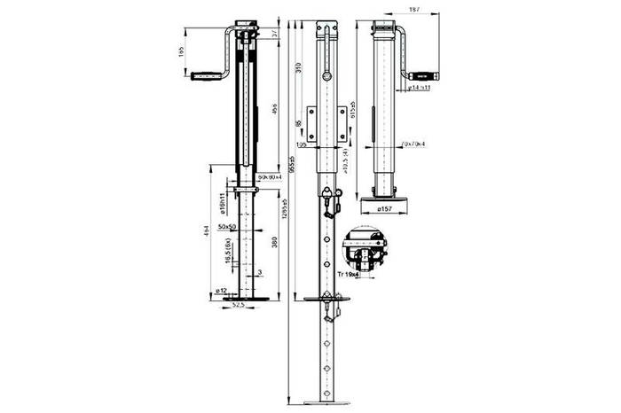 Купить Опорная стойка прицепа телескопическая Knott-Autoflex 1500 кг ...