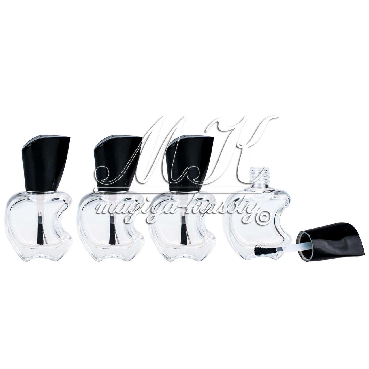 Пляшечка скляна, з пензликом яблучко 15 мл