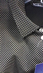 Чорна блуза в дрібний білий малюнок