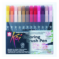 Набір акварельних маркерів Sakura KOI Coloring Brush Pen 24 кольори