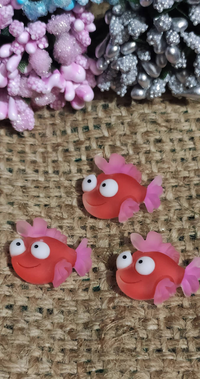 

Кабошоны, серединки "Рыбка" 25*22мм, Розовый