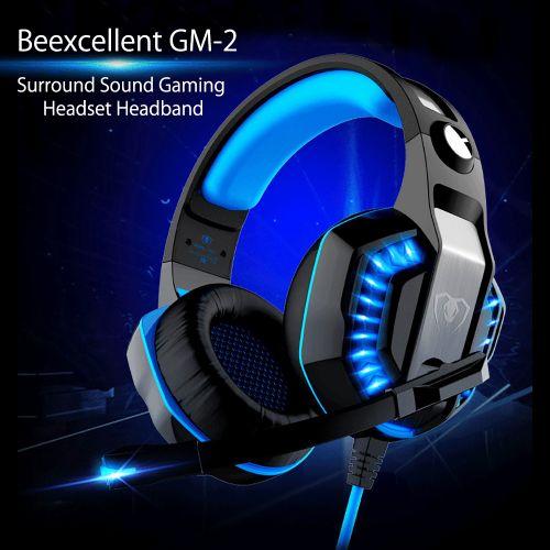 Навушники ігрові Gaming Beexcellent Headset GM-2 з мікрофоном та підсвіткою Blue