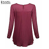 Блузон батальний червоний подовженого силуету з плісировкою на спинці Zanzea, фото 7