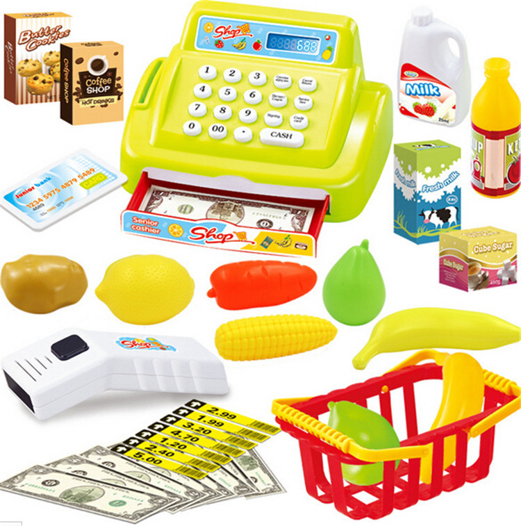 Детский кассовый аппарат супермаркет с продуктами.Свет,звук - фото 1 - id-p593320276
