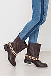 Комфортні жіночі черевики напівчоботи з ланцюгом ТМ Bona Mente, фото 2