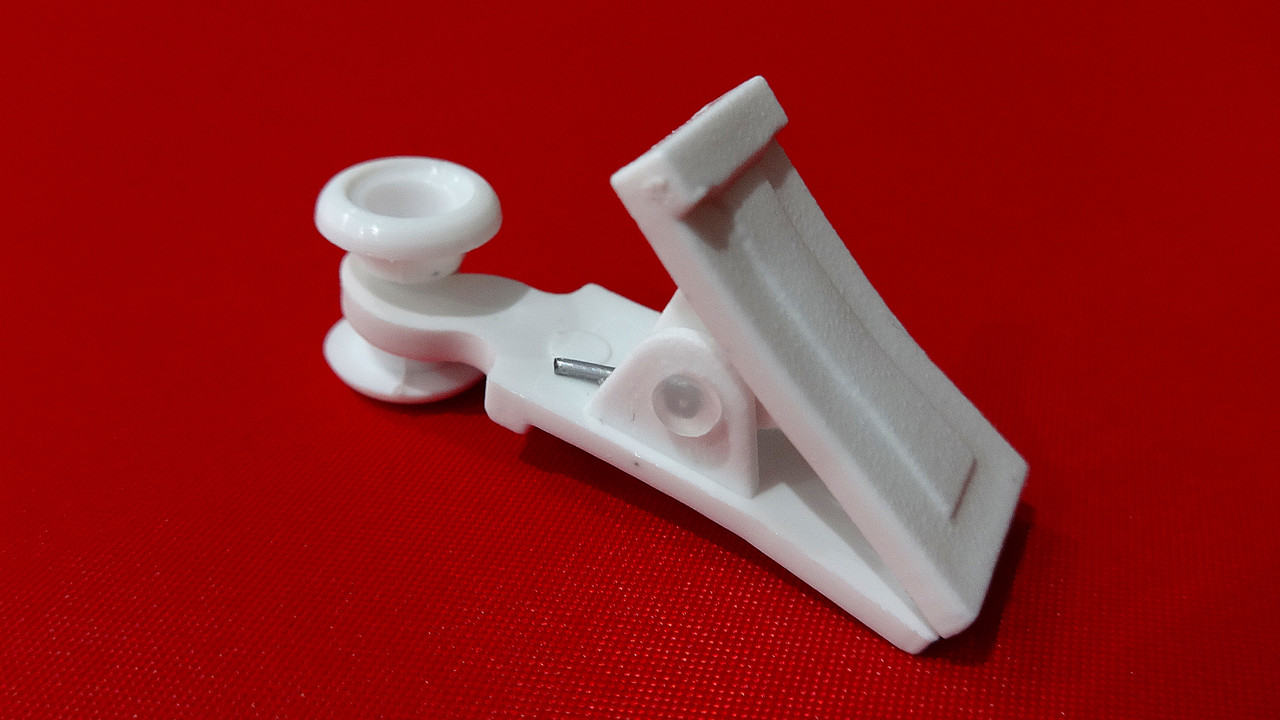 Прищіпка — ролик для карниза U-шина білий, фото 1