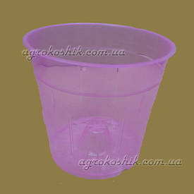 Вазон рожевий прозорий для орхідеї D15 см