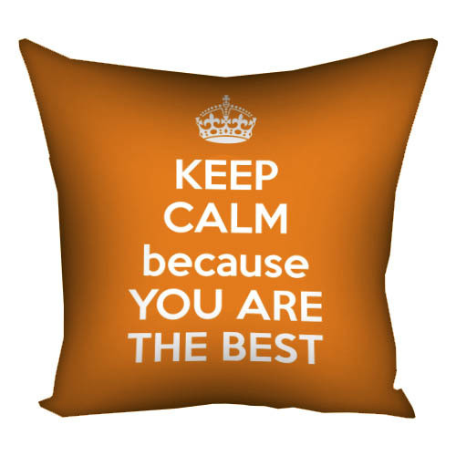Подушка габардинова з принтом Keep calm because best 50x50 см (5P_15L016)