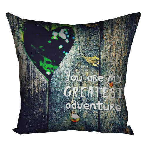 Подушка габардинова з принтом You are my greatest adventure 50x50 см (5P_LP231)
