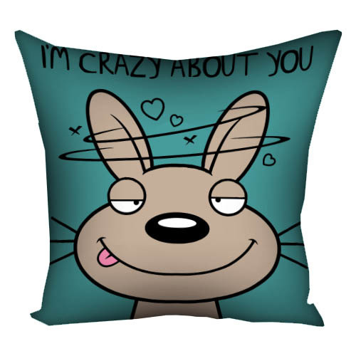 Подушка габардинова з принтом I'm crazy about you 50x50 см (5P_LP325)