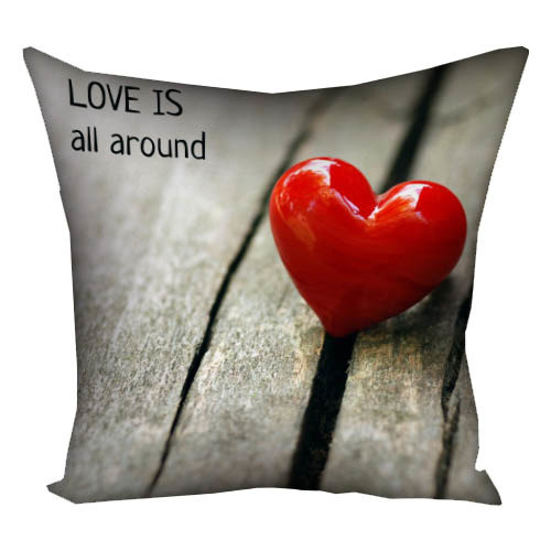 Подушка габардинова з принтом Love is all around 50x50 см (5P_LP259)