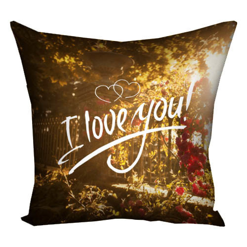 Подушка з принтом габардинова I love you! 50x50 см (5P_WOL050), фото 1