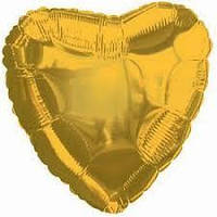 Сердце фольгированное 18"(45 см) золото металлик