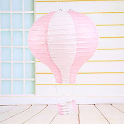 Паперовий декор для свята "Позадушна куля" рожевий із білим
