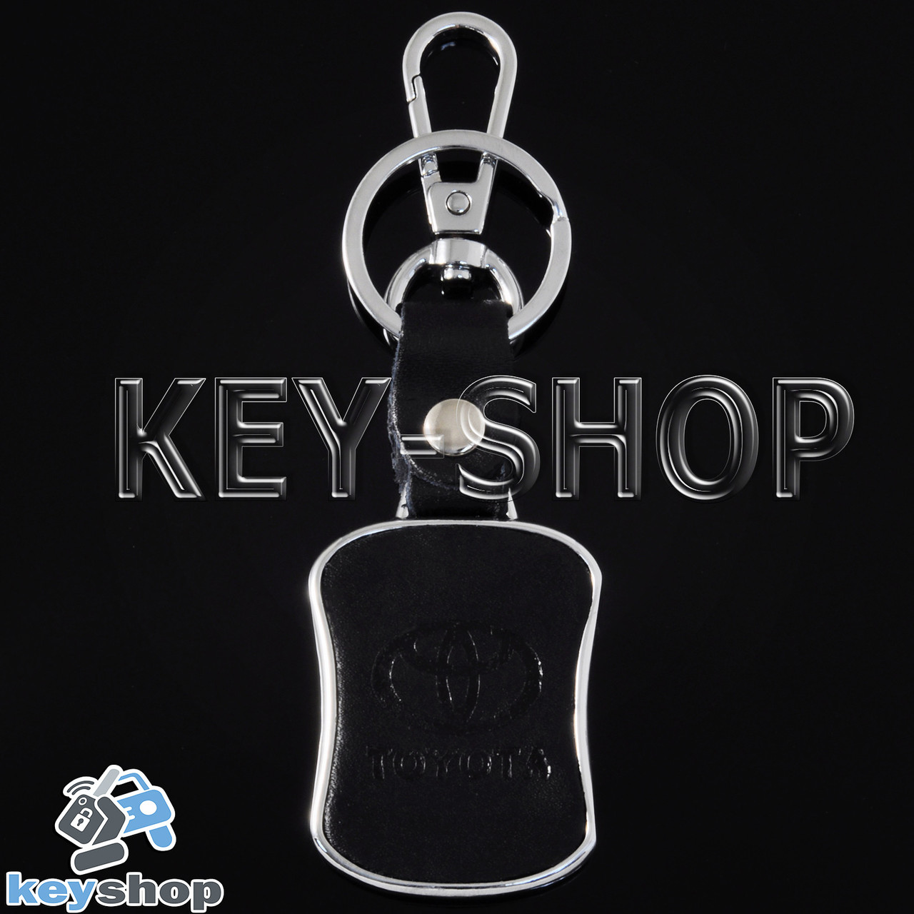 Брелок для авто ключей Toyota (Тойота) металлический с кожаными вставками - фото 3 - id-p593433888