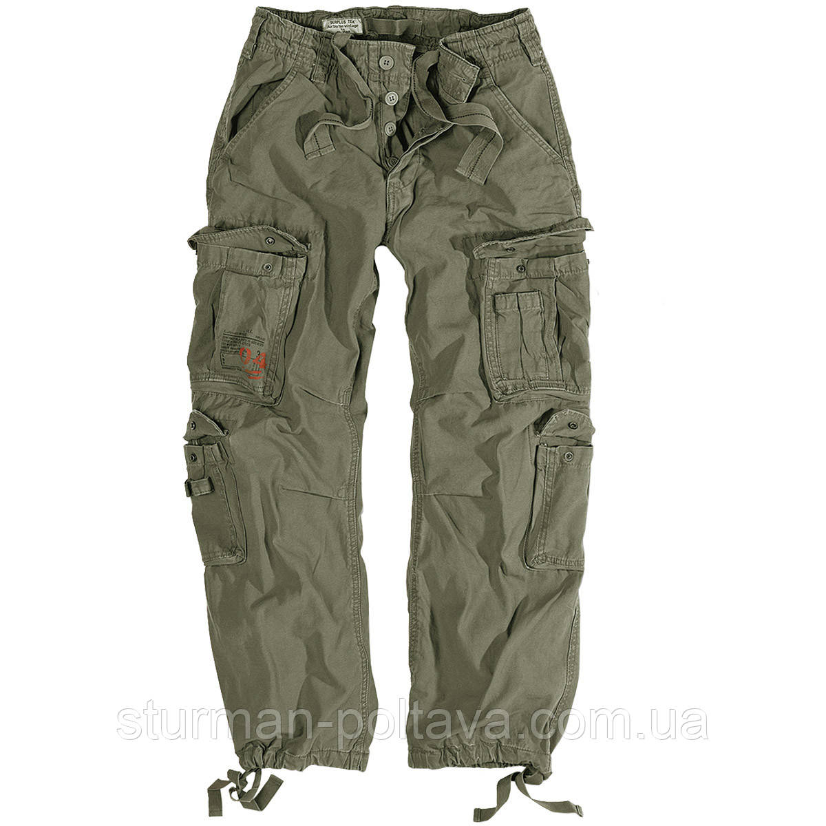Брюки чоловічі гвинтажні карго колір олива -широке SURPLUS AIRBORNE VINTAGE Німеччина - розм L