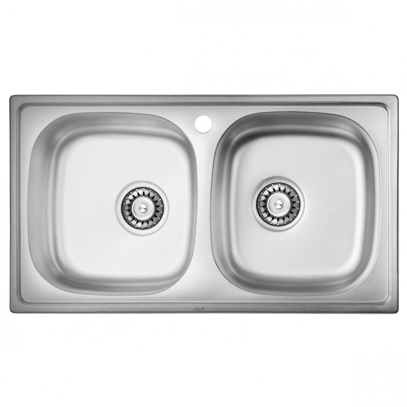Кухонна мийка ULA 5104 ZS Polish 08 (мийка 7843 нерж.) подвійна