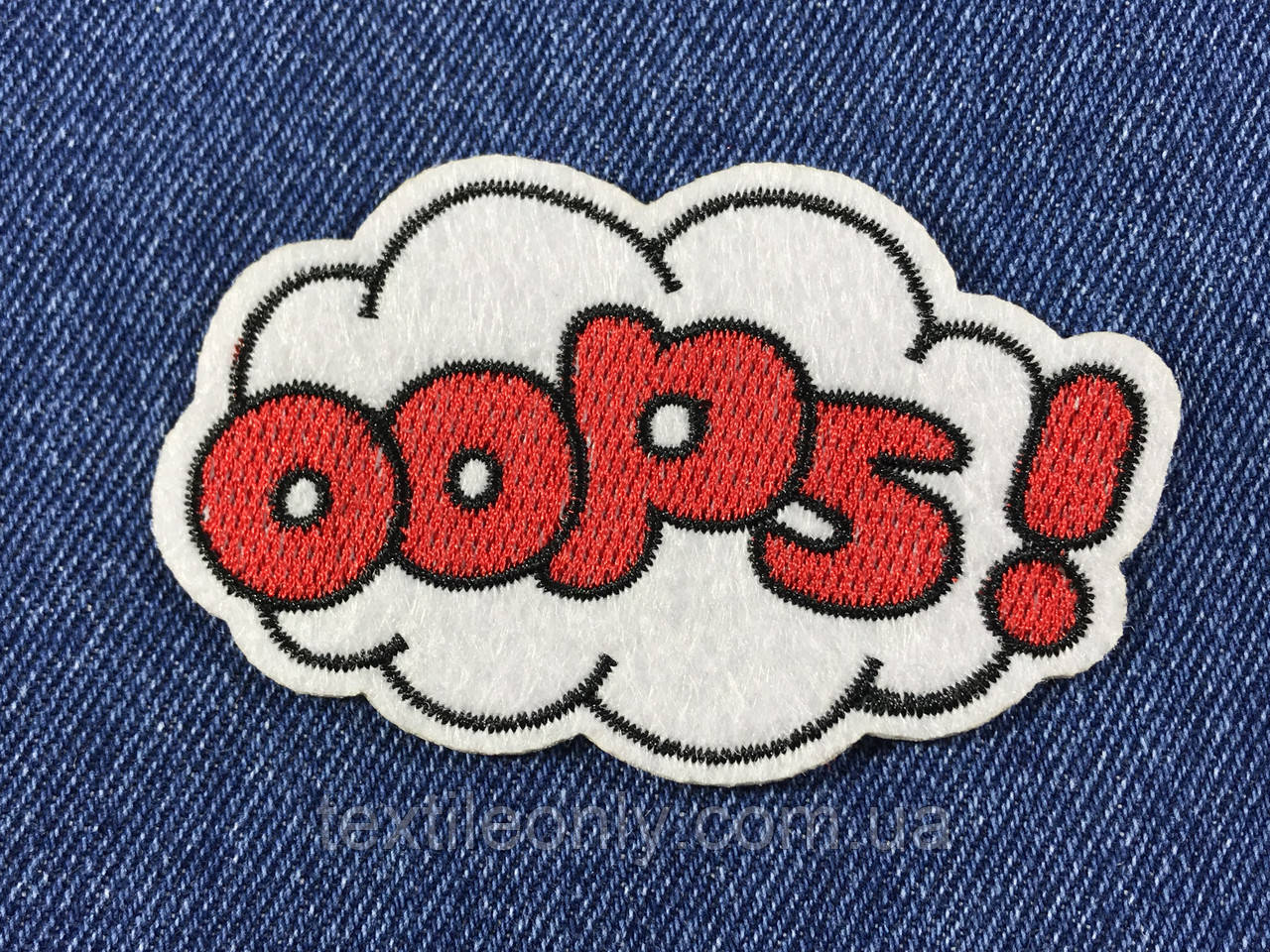Нашивка OOOPS! 85х54 мм