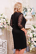 Жіноче коктельное пряме плаття великого розміру Бджола колір чорний+білий розмір 52-62, фото 2