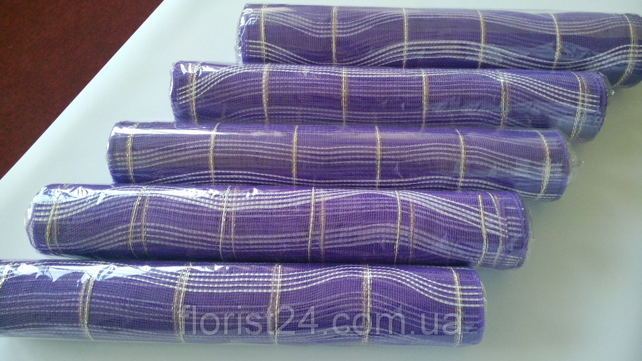 Сетка шотландка флористическая для упаковки фиолетовая - фото 4 - id-p42170310