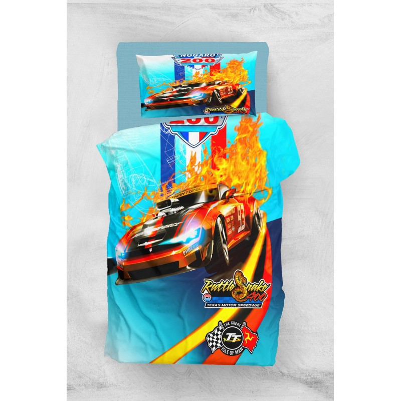 Постільна білизна Eponj Home 3D Micro Satin — Rattle Mavi-Kirmizi підліткова 