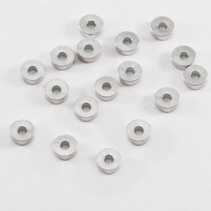 

Бусины-Разделители, Латунь, Рондель, Цвет: Платина, Размер: 6х2мм, Отверстие 2мм, (УТ100017437)