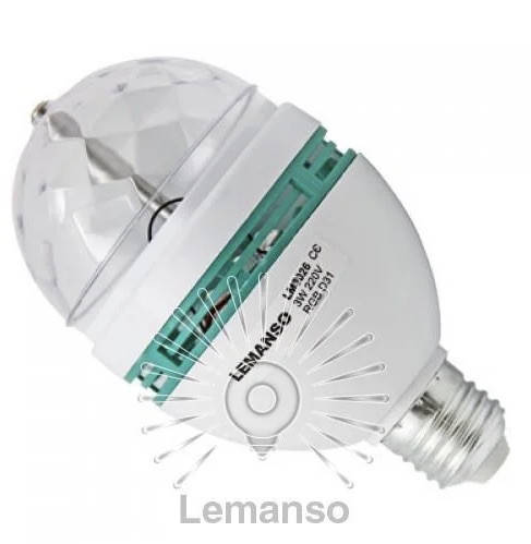 

Лампа Lemanso св-ая ДИСКО E27 RGB 3W 230V / LM3026