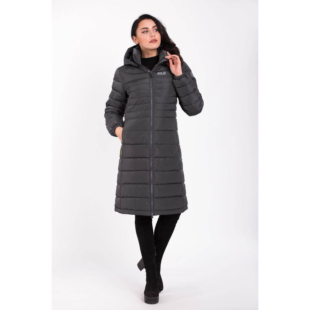 

Длинный женский пуховик Jack Wolfskin Helium Down Coat 1201511-13 темно-серый XL