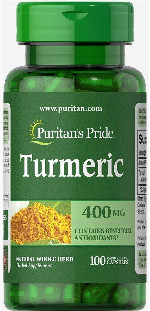 

Куркумин, Turmeric, Puritan's Pride, 400 мг, 100 капсул (PTP-10525)