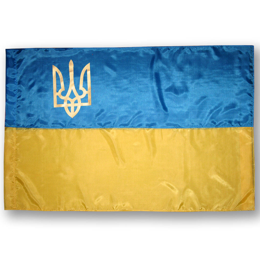 

Флаг Украины , прапор України , с гербом , полиэстер , 135×90 см.