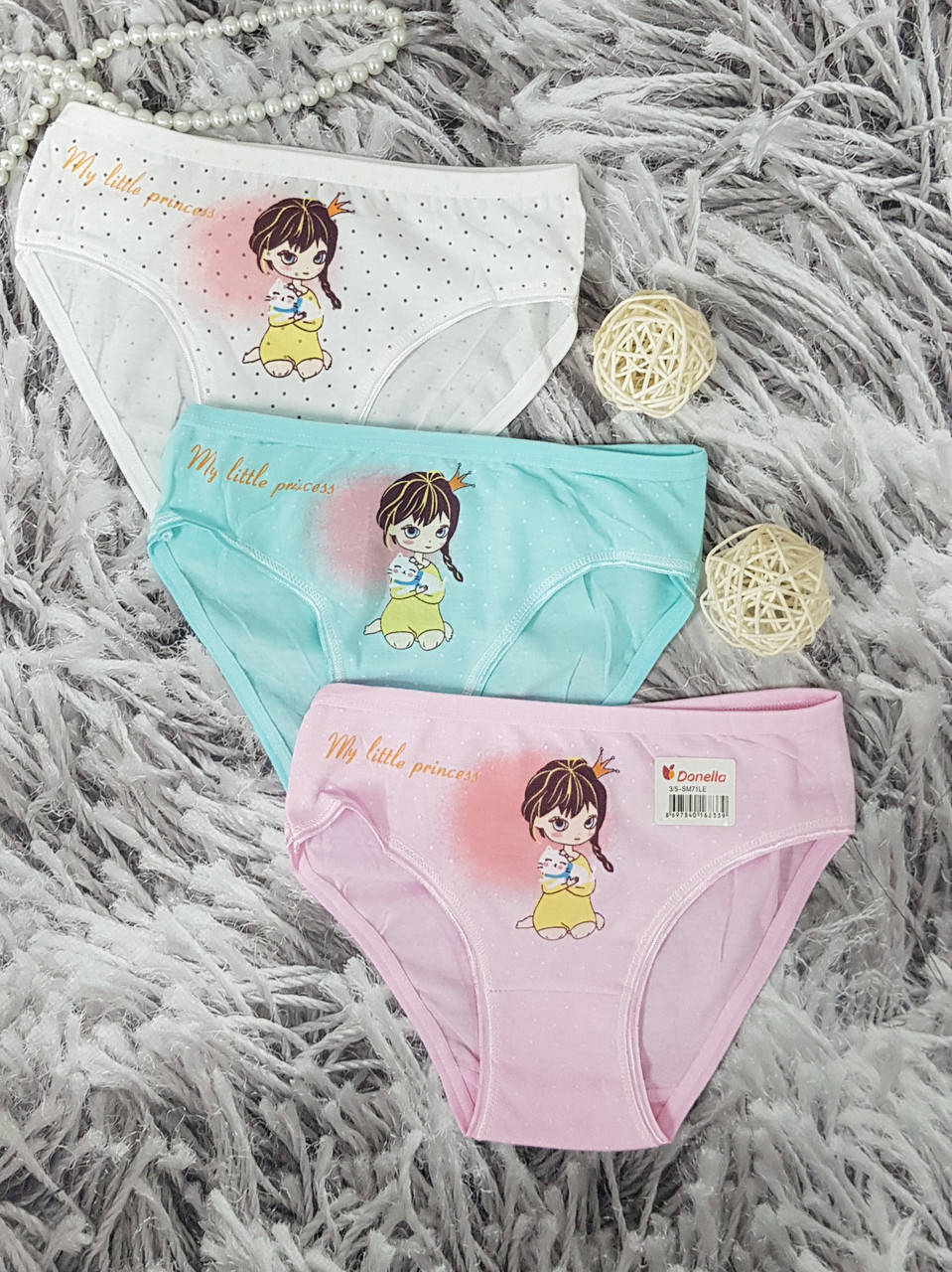 

Трусики детские М на 3-5 лет Donella для девочки, Разные цвета