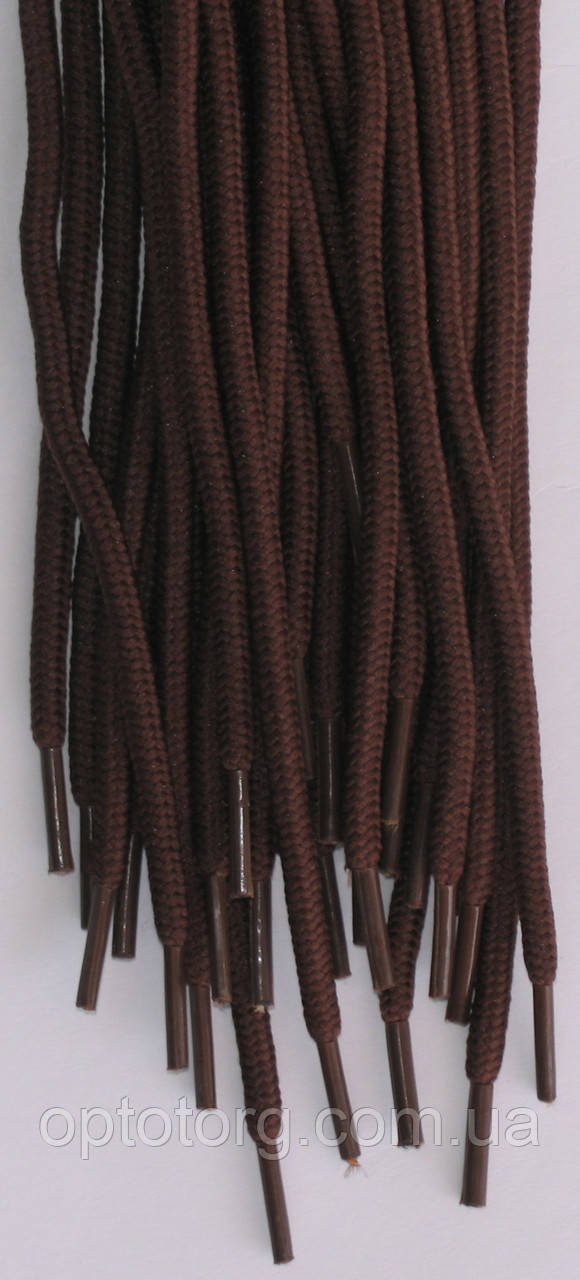Шнурки круглі темно коричневі 70см синтетика